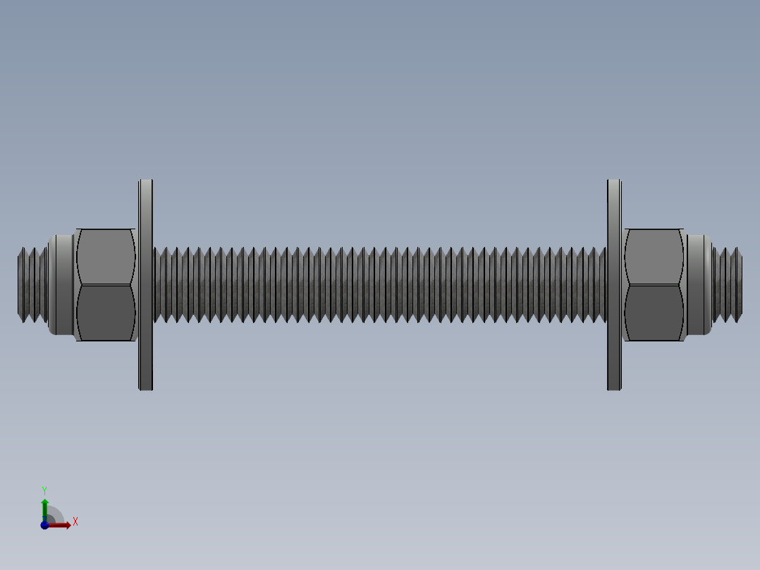 紧固件-0.6250 All-Thread前视图