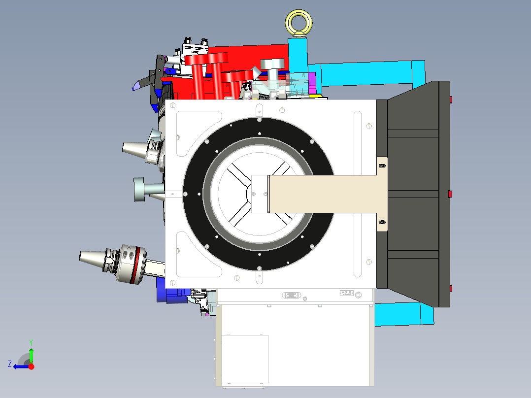汽车中控支架夹具右视图
