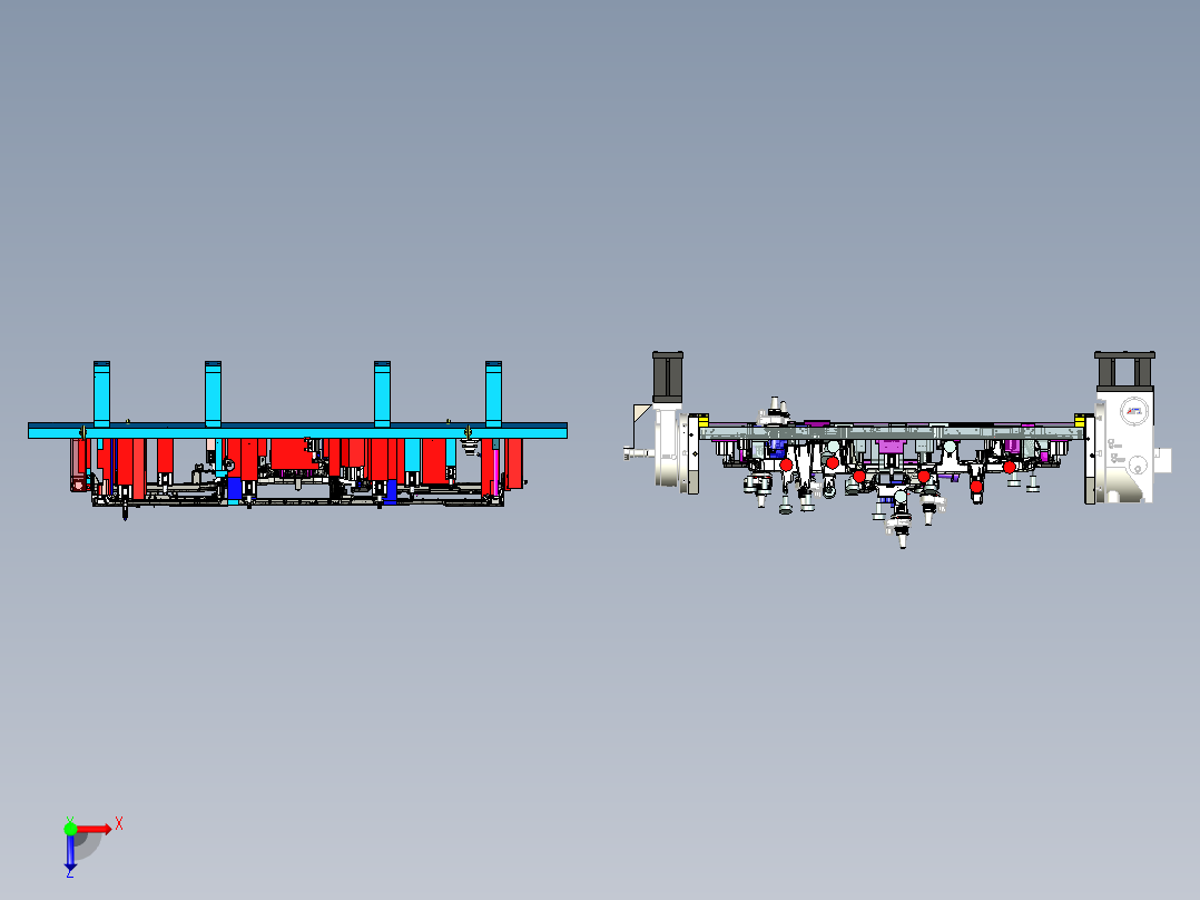 汽车中控支架夹具俯视图
