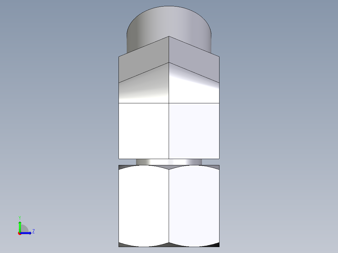 卡套式工业通用硬管接头EO_Swivel_nut_45_deg_elbow_EV08SOMD71左视图