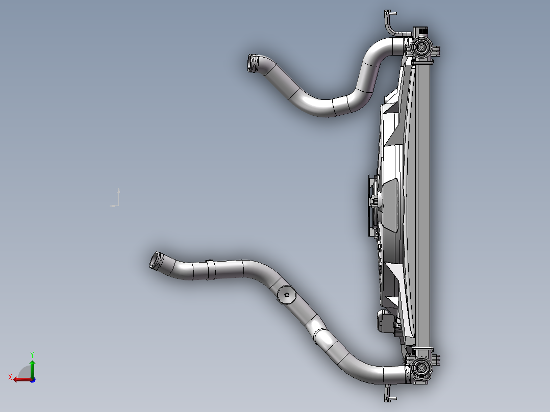 汽车冷却风扇模型三维图纸后视图