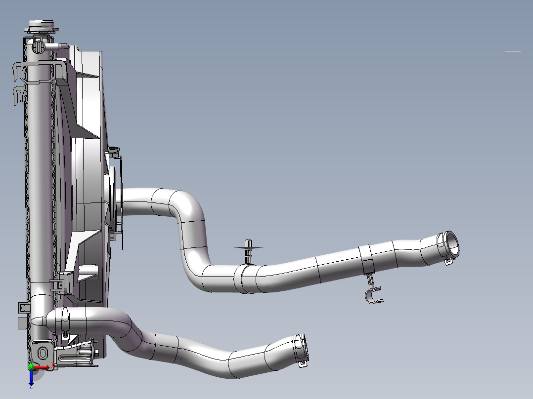汽车冷却风扇模型三维图纸俯视图