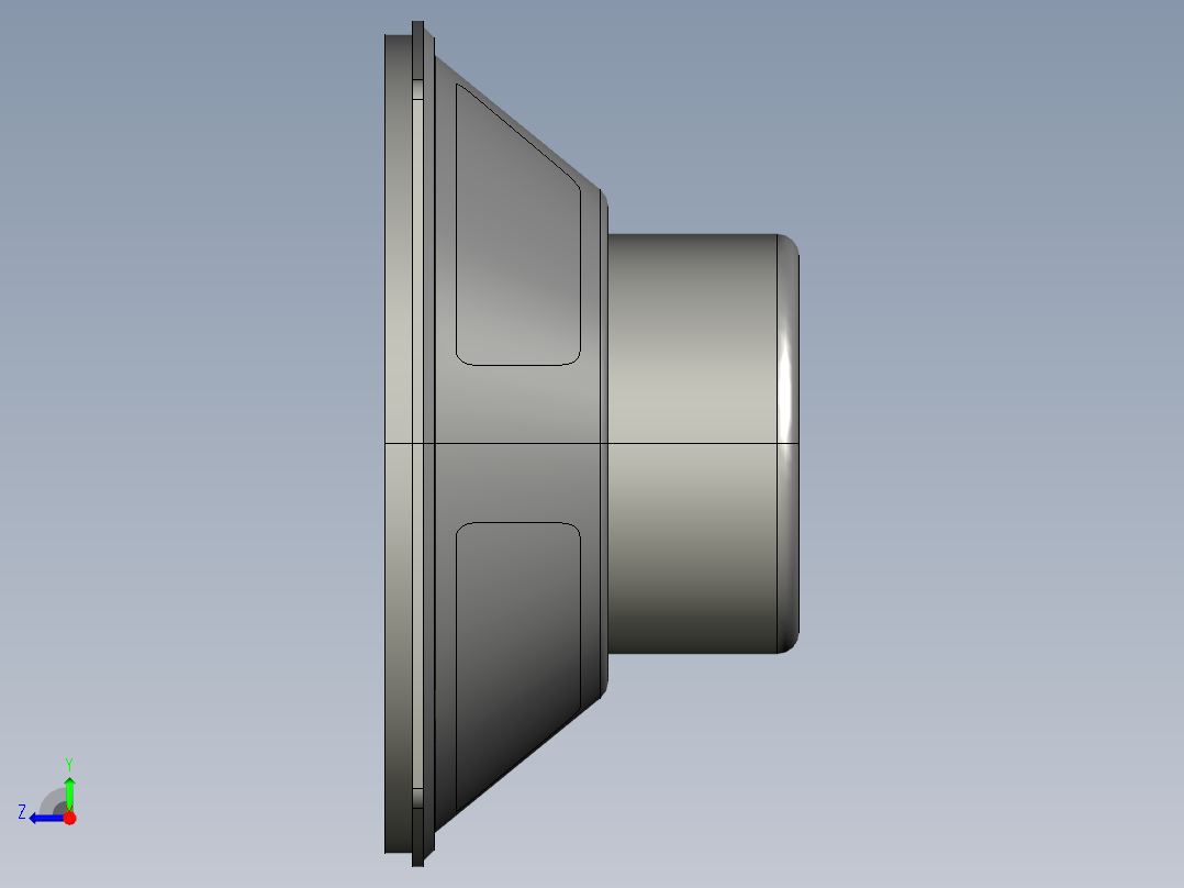 60毫米x 60mm毫米喇叭右视图
