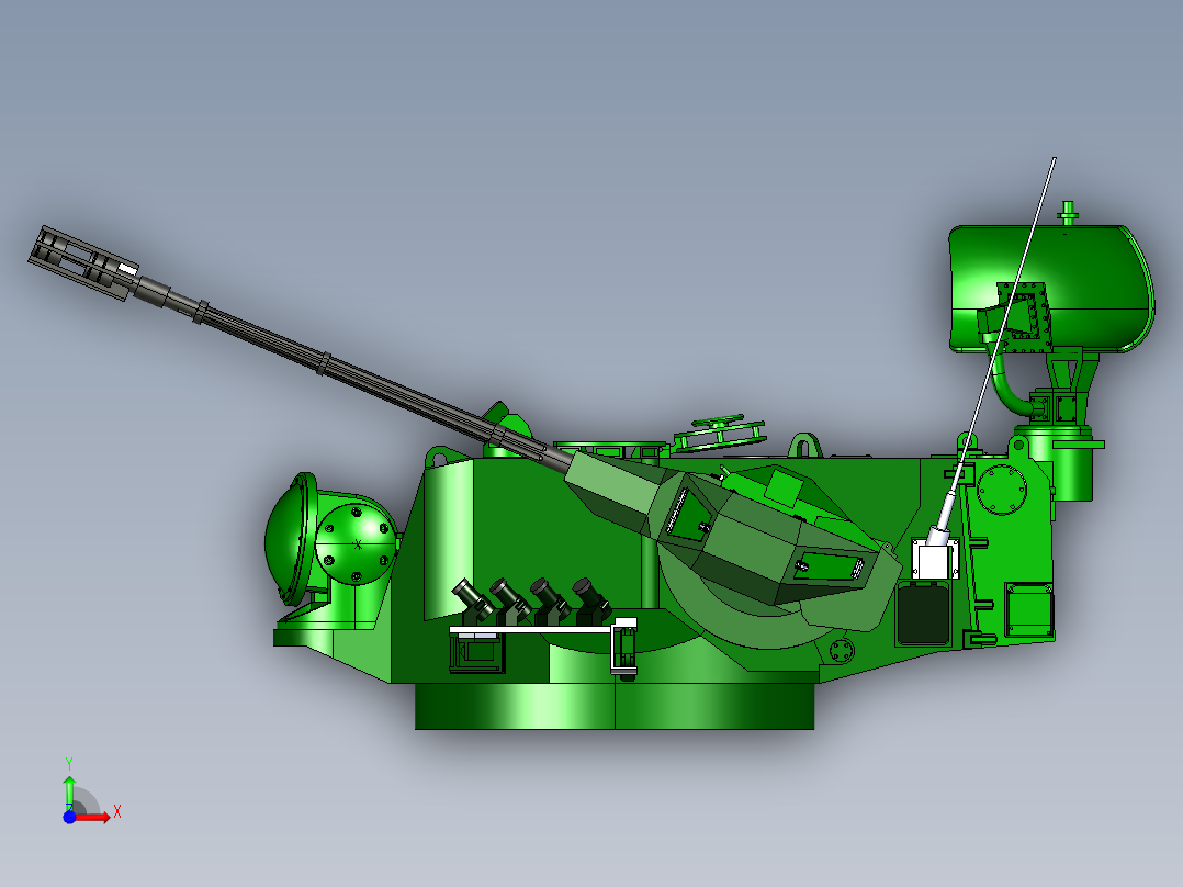 自行高炮炮塔前视图