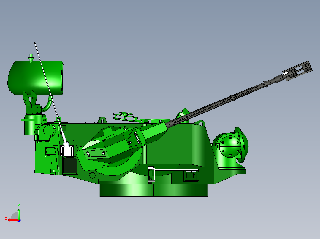 自行高炮炮塔后视图