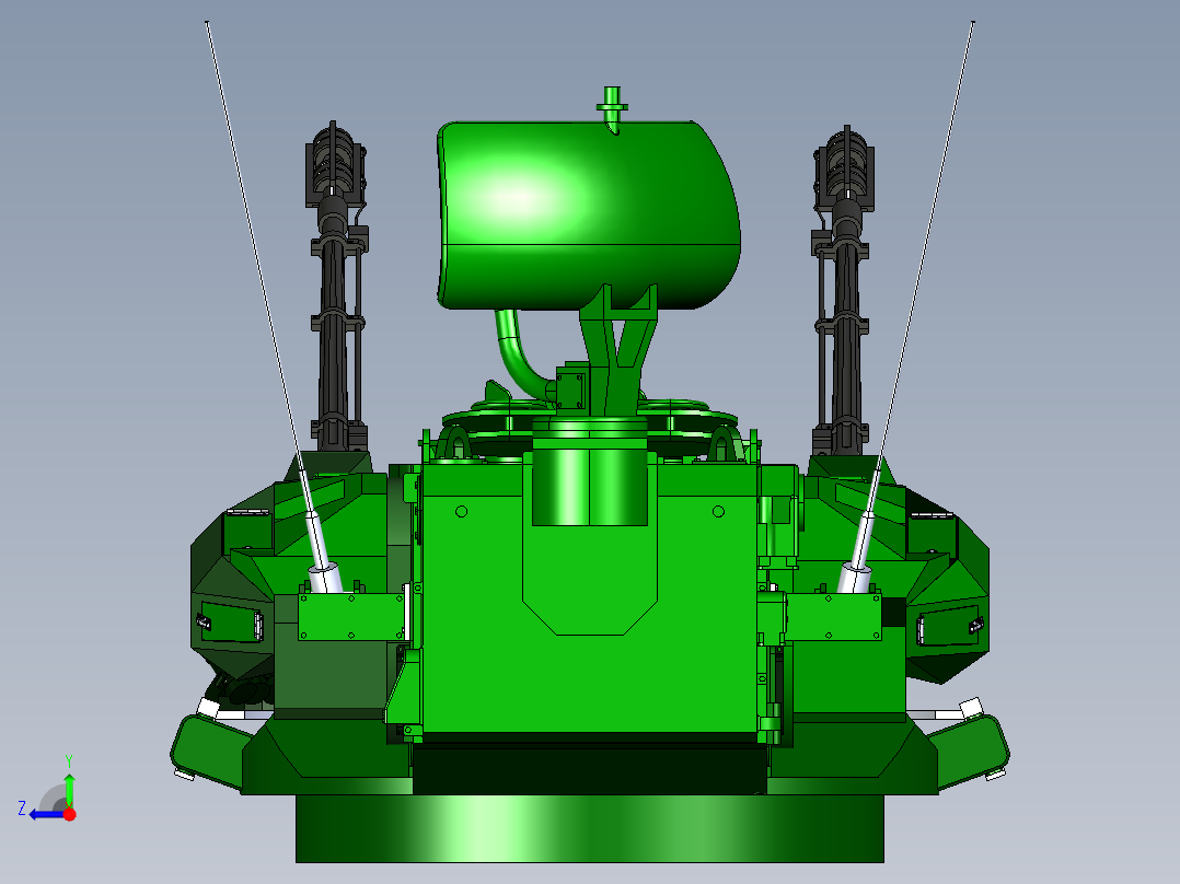 自行高炮炮塔右视图