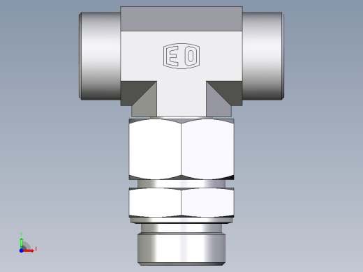 卡套式工业通用硬管接头EO_Assembled_adjustable_standpipe_branch_tee_EVT30SMOMD71前视缩略图