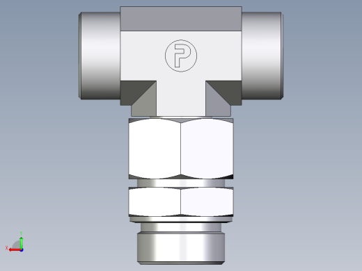 卡套式工业通用硬管接头EO_Assembled_adjustable_standpipe_branch_tee_EVT30SMOMD71后视缩略图