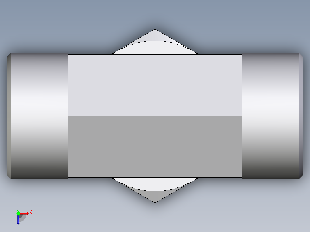卡套式工业通用硬管接头EO_Assembled_adjustable_standpipe_branch_tee_EVT30SMOMD71俯视图