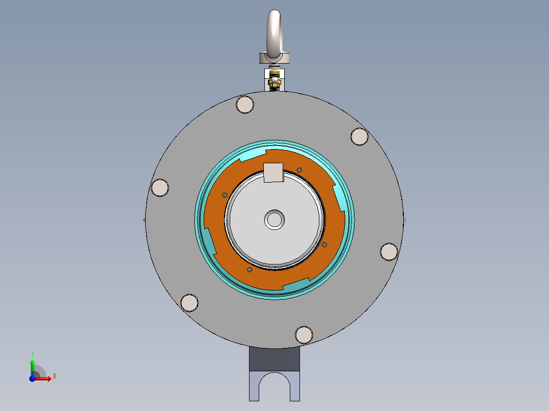 渣浆泵轴承座前视图