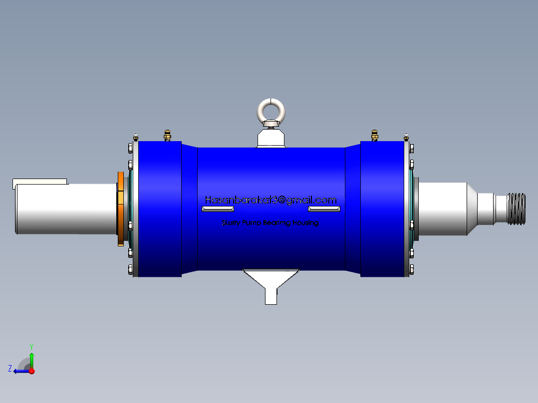 渣浆泵轴承座右视图