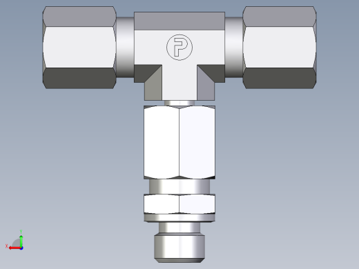 卡套式工业通用硬管接头EO_Assembled_adjustable_standpipe_branch_tee_EVT06LM71后视缩略图