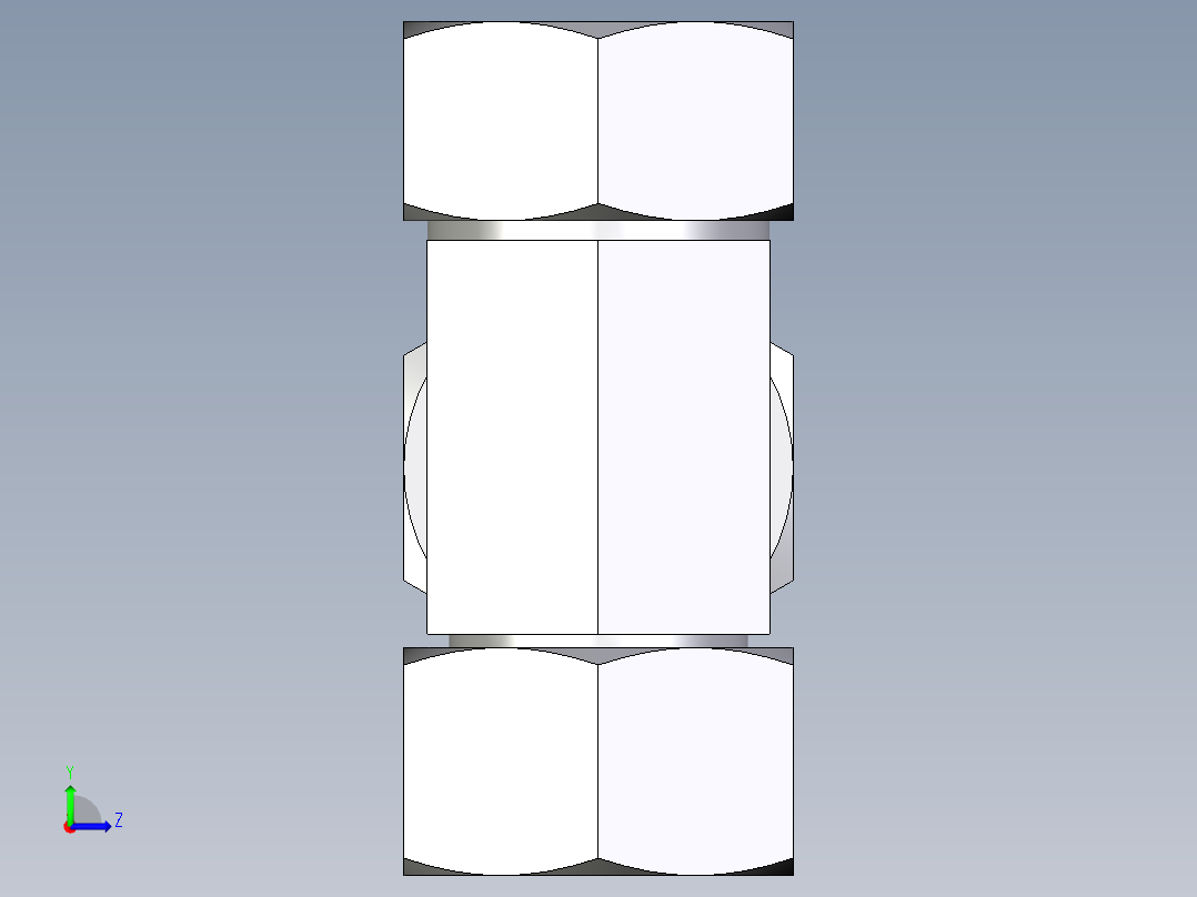 卡套式工业通用硬管接头EO_Swivel_nut_run_tee_EL28ZLCF左视图