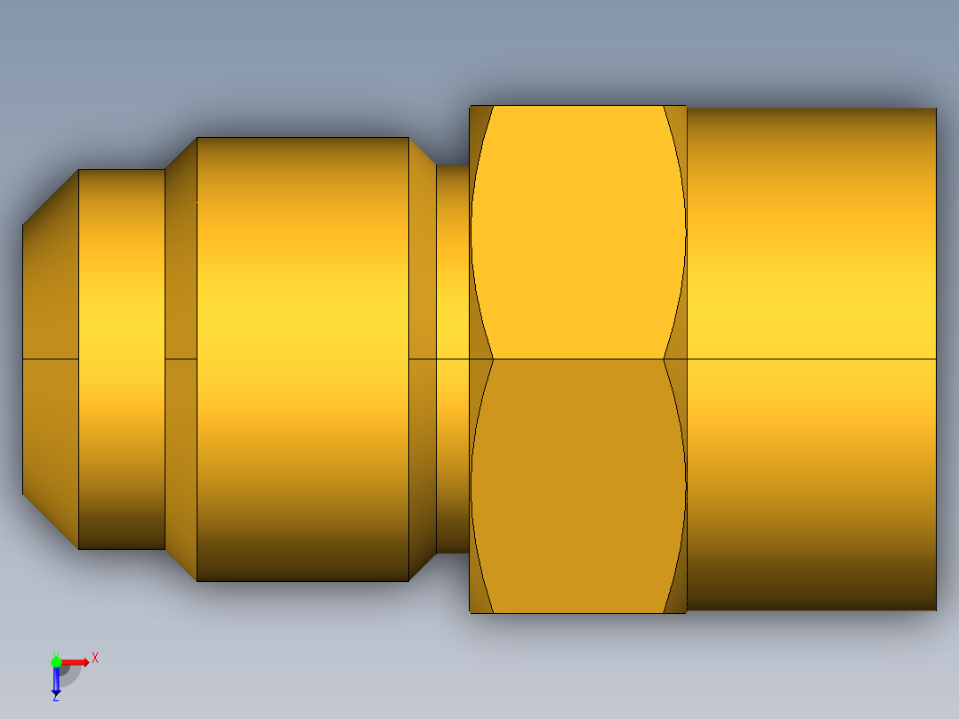 扩口式工业通用硬管接头Female Connector 46F-10-8俯视图