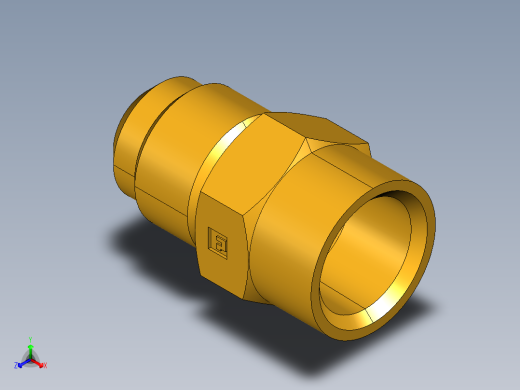 扩口式工业通用硬管接头Female Connector 46F-10-8正等轴测缩略图