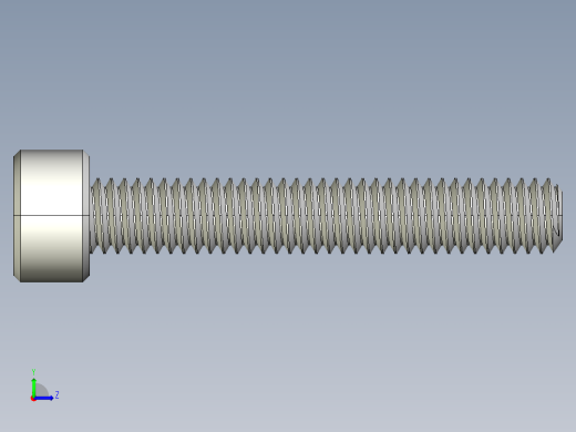 M4 x 0.7mm Thread 25mm LONG SOCKET HEAD CAP SCREW.IGS左视缩略图