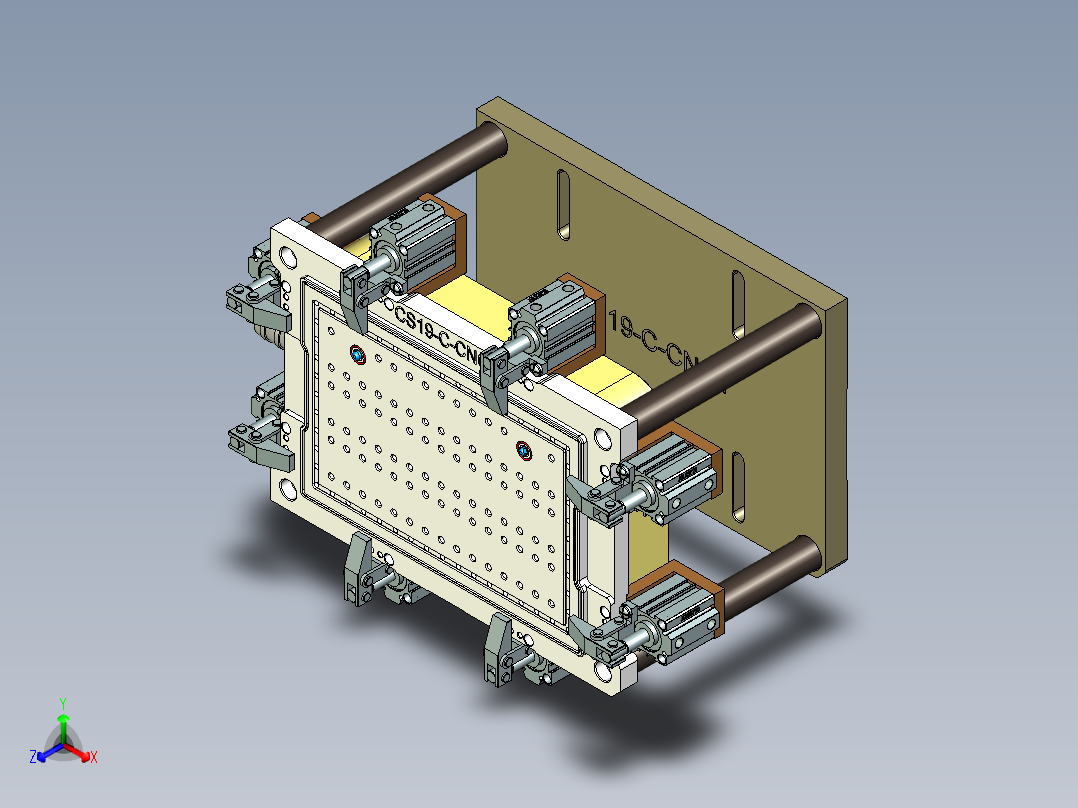 CS19-C-CNC1-180925笔记本CNC工装夹具三维模型正等轴测图