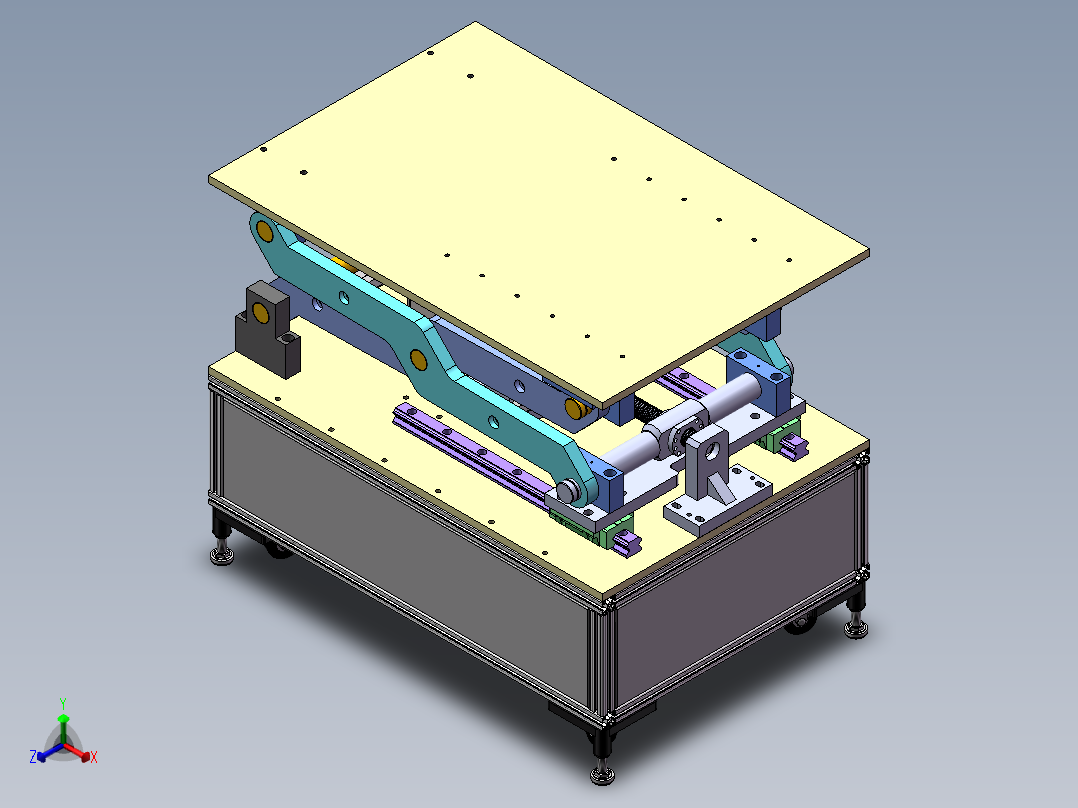 剪叉式升降平台设计sw20可编辑正等轴测图
