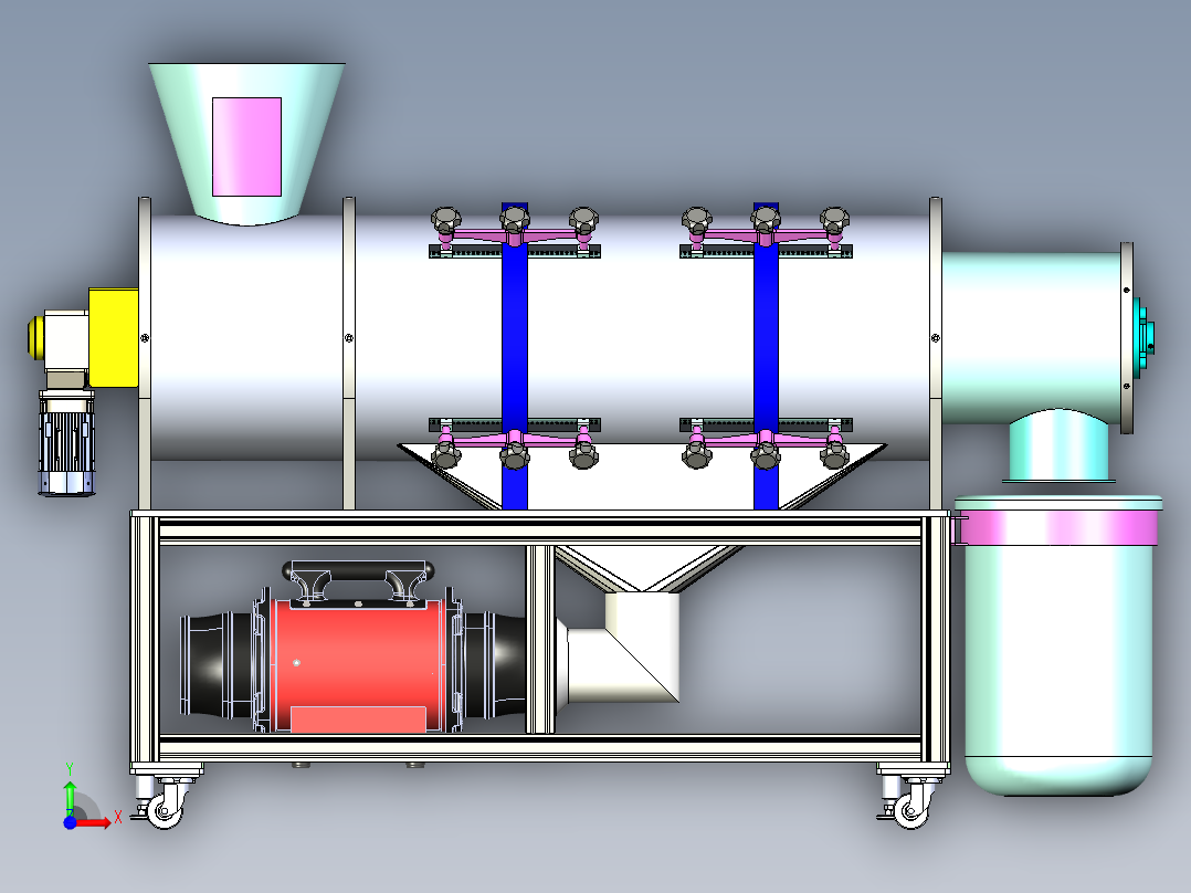 防静电电离鼓风机step前视图