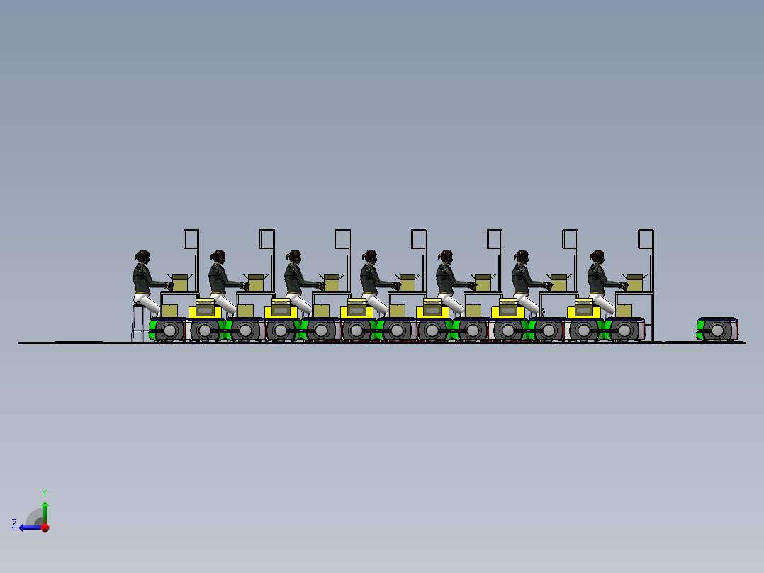 电商仓库订单快递AGV自动分拣系统右视图