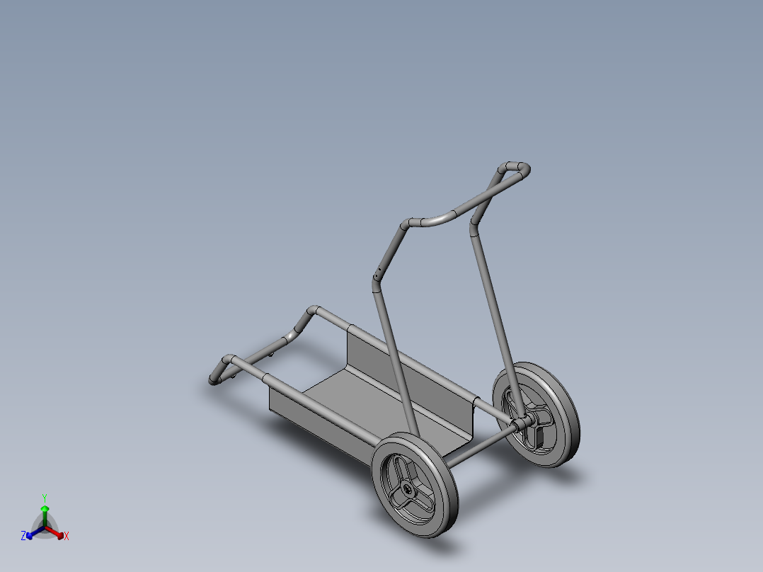 推车钣金图正等轴测图