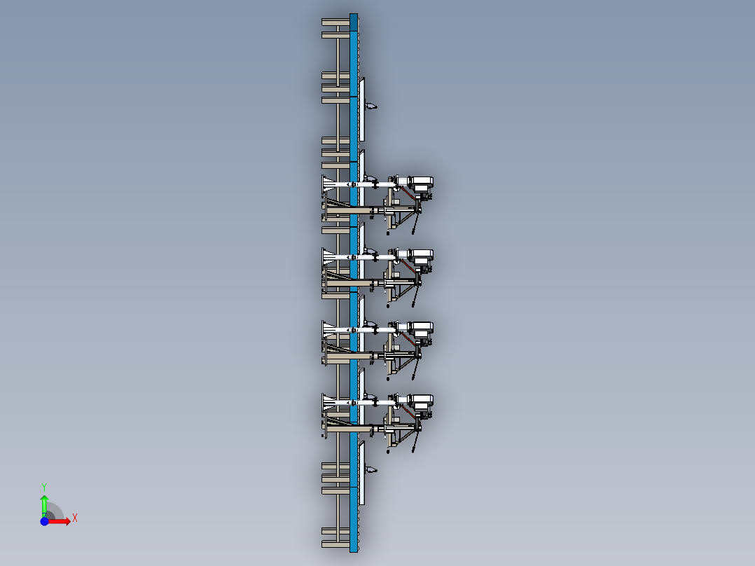 砂带磨光机设备与机械臂组合模拟前视图