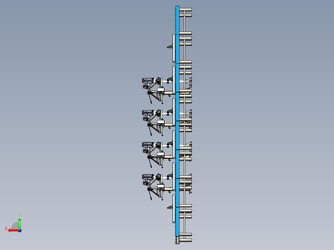 砂带磨光机设备与机械臂组合模拟后视图