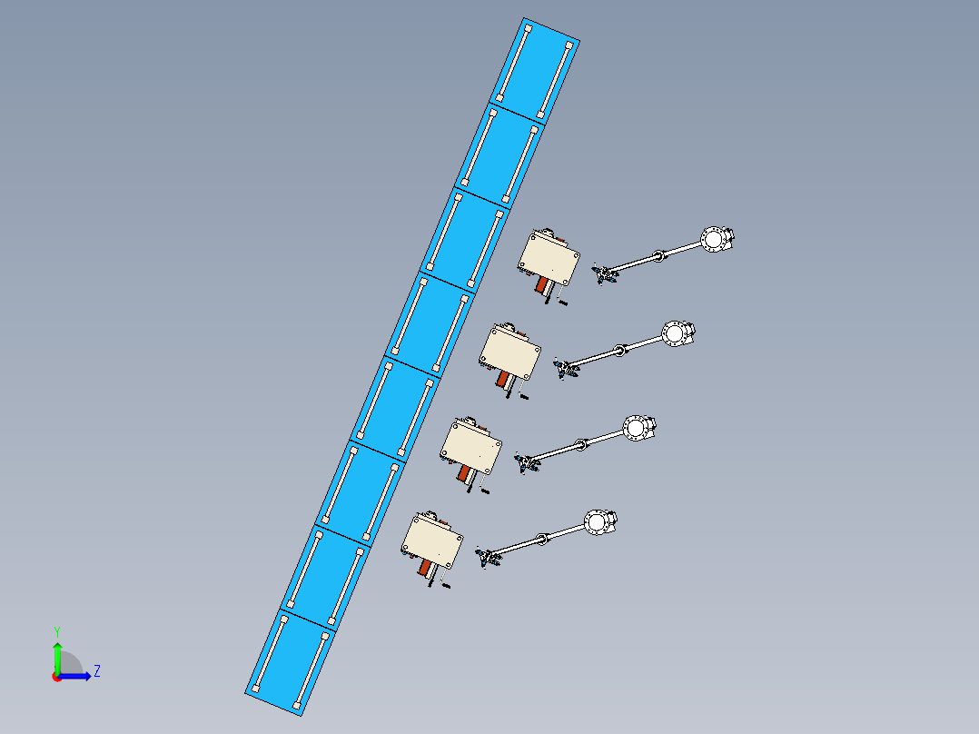 砂带磨光机设备与机械臂组合模拟左视图