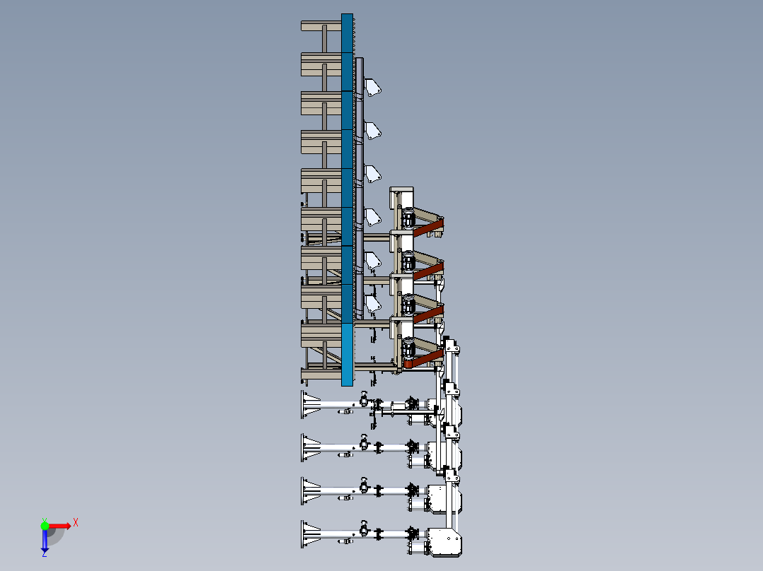 砂带磨光机设备与机械臂组合模拟俯视图
