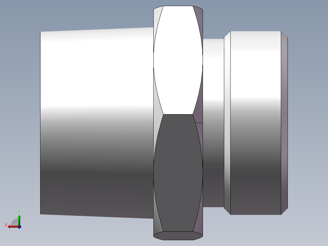 英制锥管螺纹直接头、1CT-26-12SP后视图