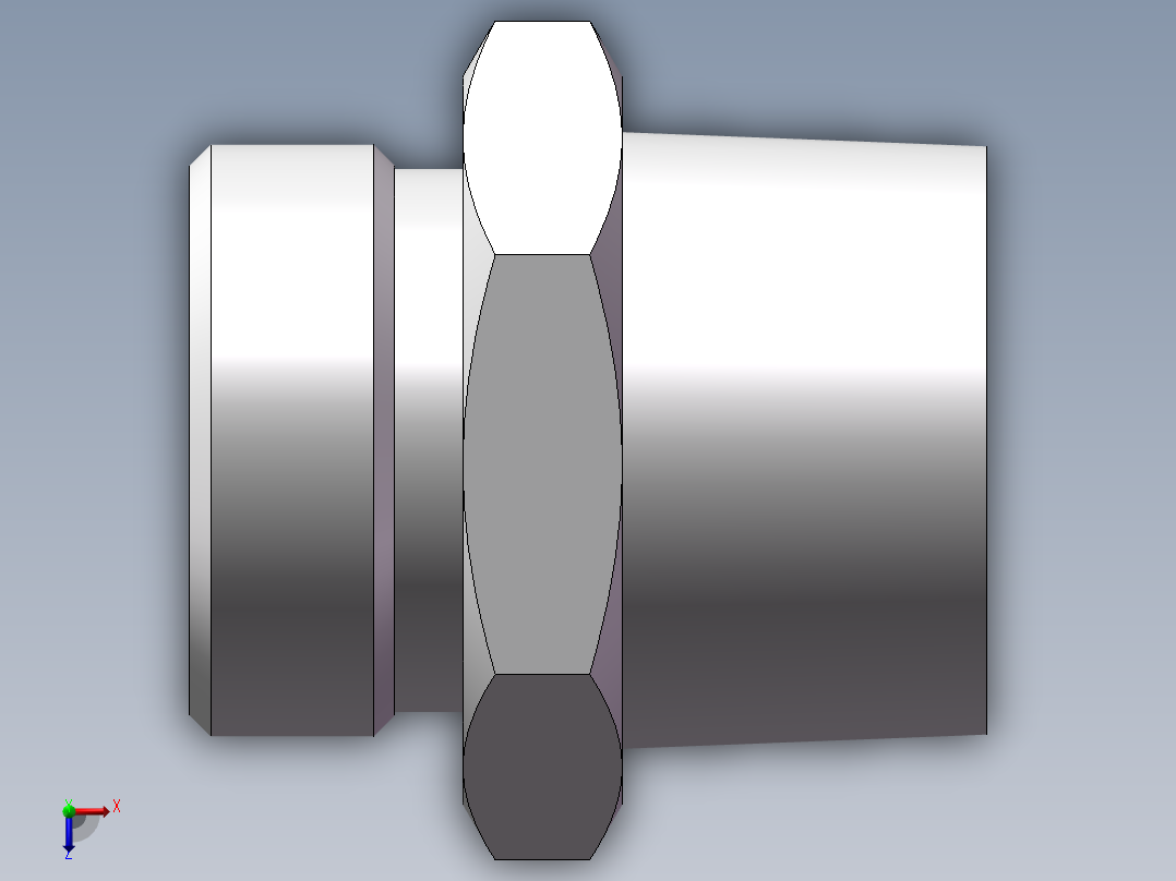 英制锥管螺纹直接头、1CT-26-12SP俯视图