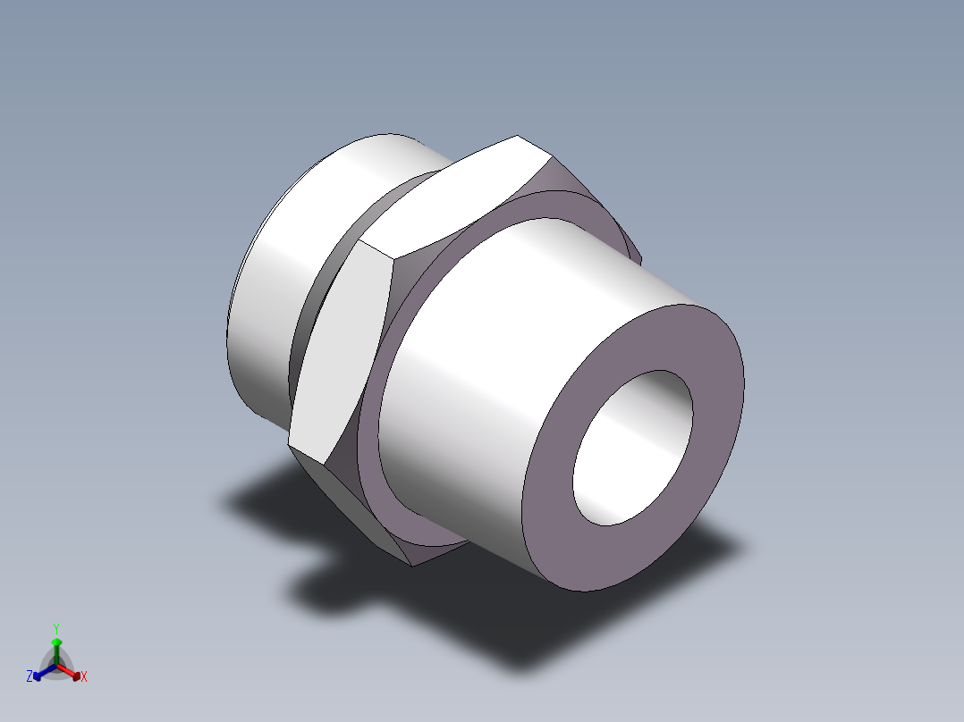 英制锥管螺纹直接头、1CT-26-12SP正等轴测图