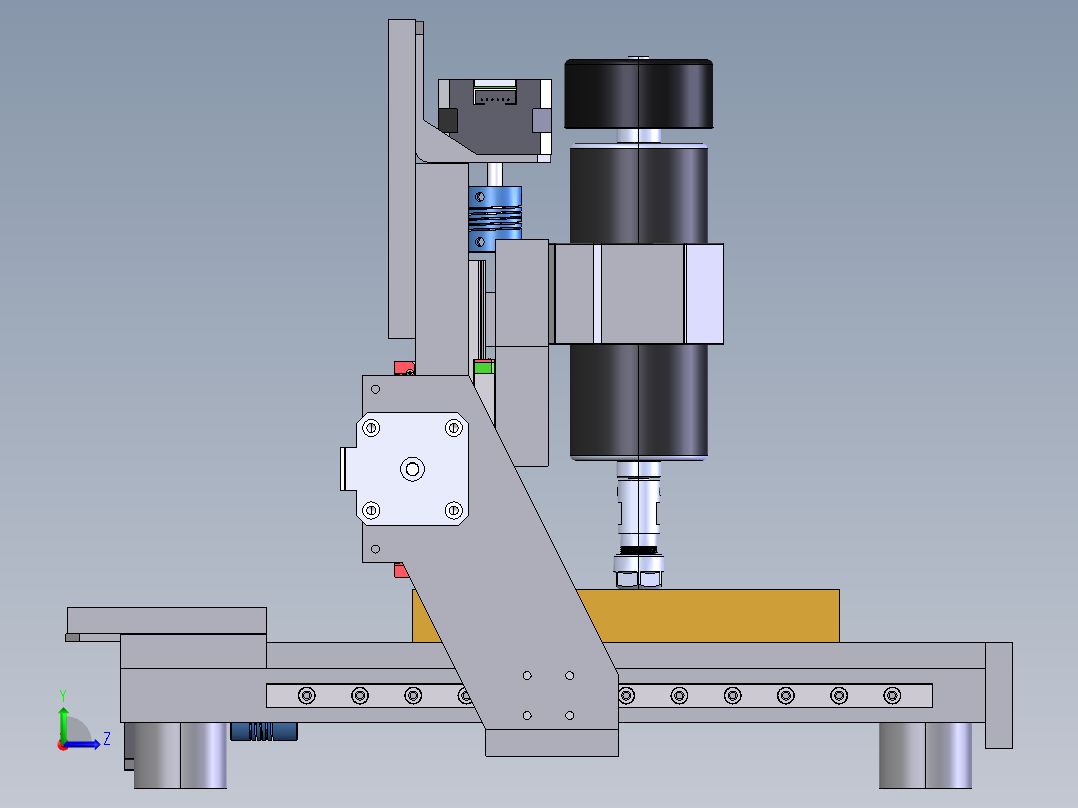 500w主轴电机雕刻机左视图