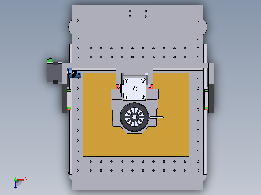 500w主轴电机雕刻机俯视图