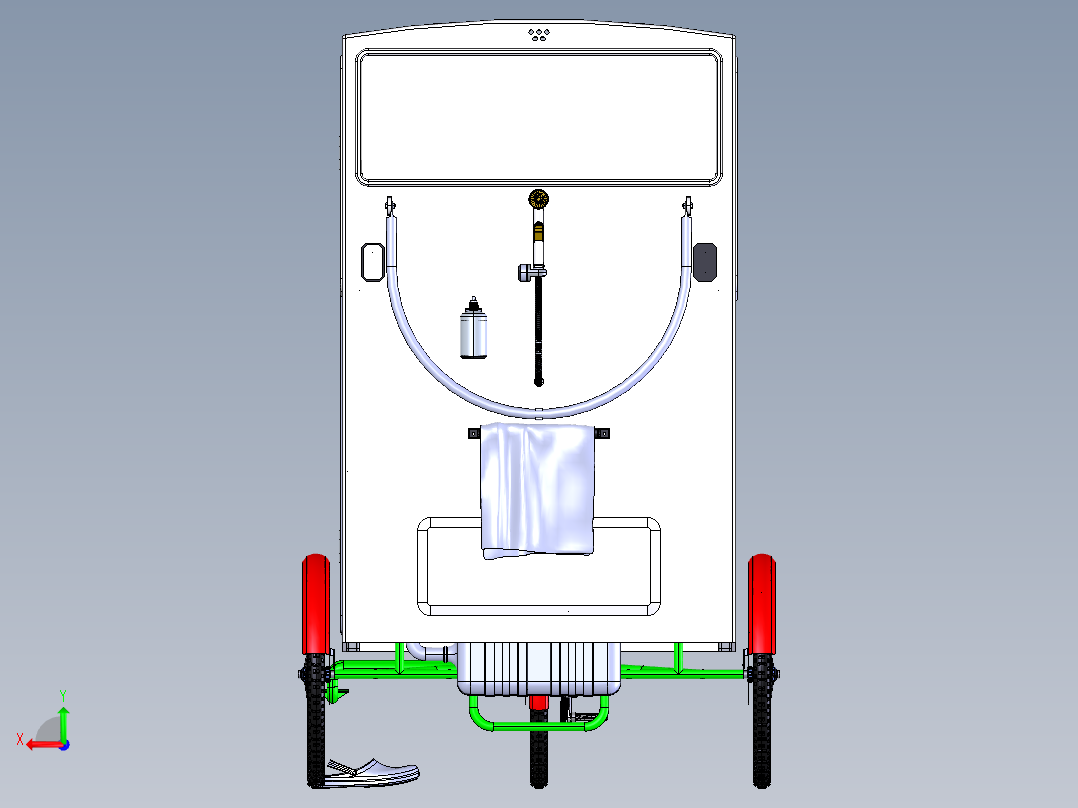 人力三轮车后视图