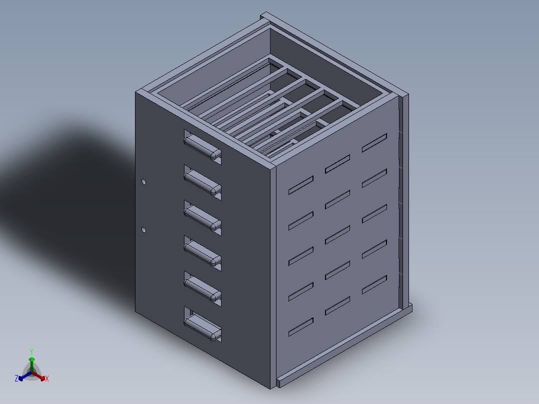 自动分类螺丝收纳盒正等轴测图