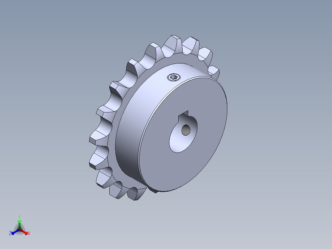 链轮SP40B18-N-18正等轴测图