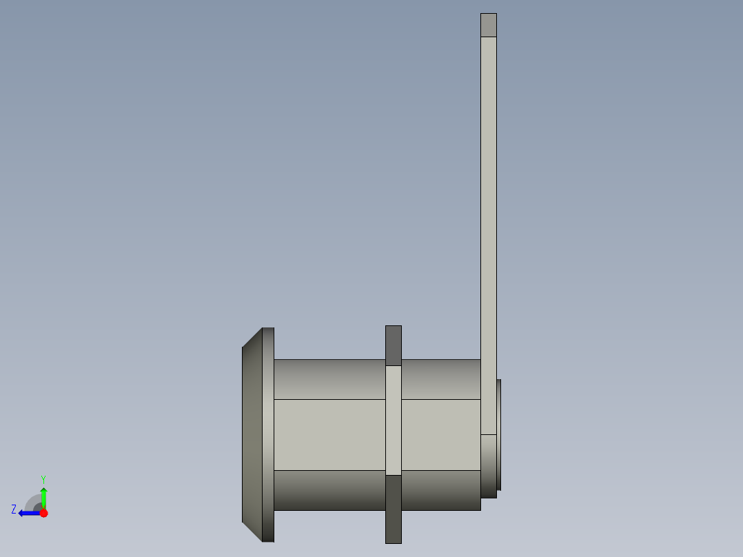 转舌锁三角钥匙26x61右视图