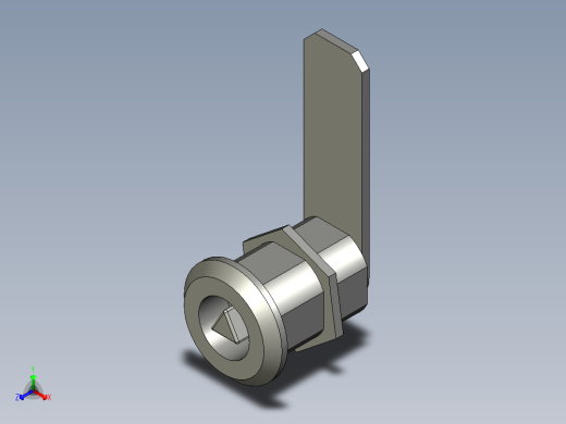 转舌锁三角钥匙26x61正等轴测缩略图