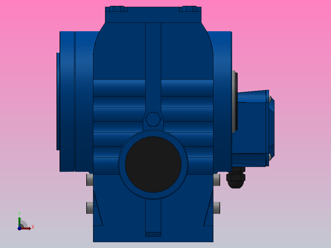 SAZ77小法兰空心轴安装斜齿-蜗轮蜗杆减速机SAZ77-YV1.1-4P-157.08-M1-0°-B前视图