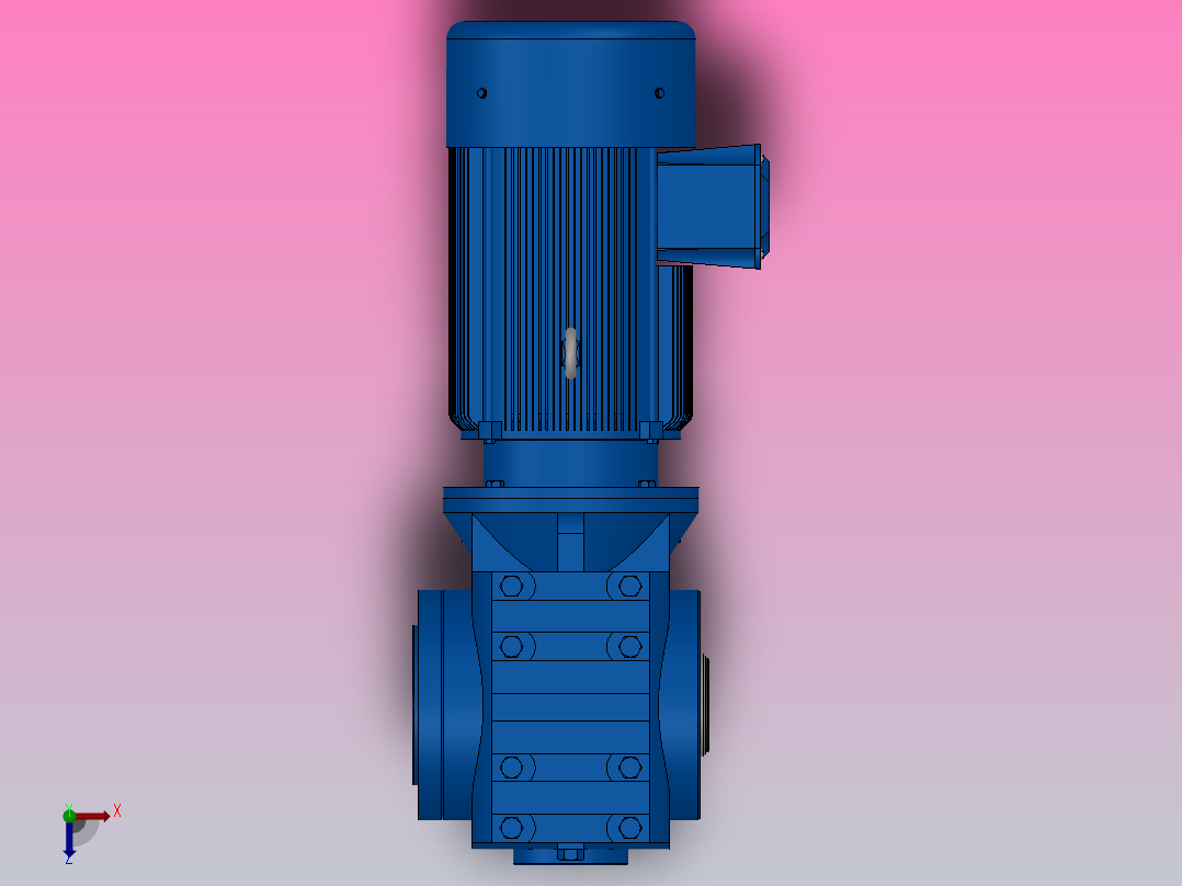 SAZ77小法兰空心轴安装斜齿-蜗轮蜗杆减速机SAZ77-YV1.1-4P-157.08-M1-0°-B俯视图
