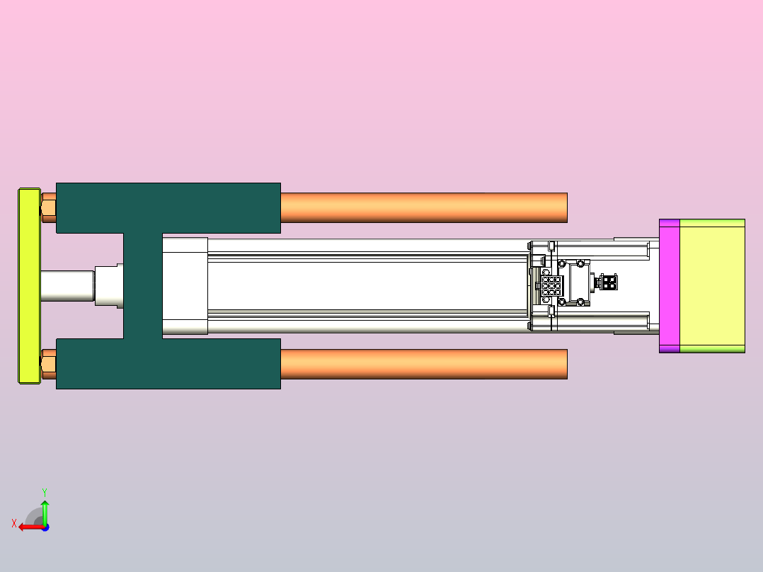 RKD50-150-P-DX-40-B3折返电动缸后视图
