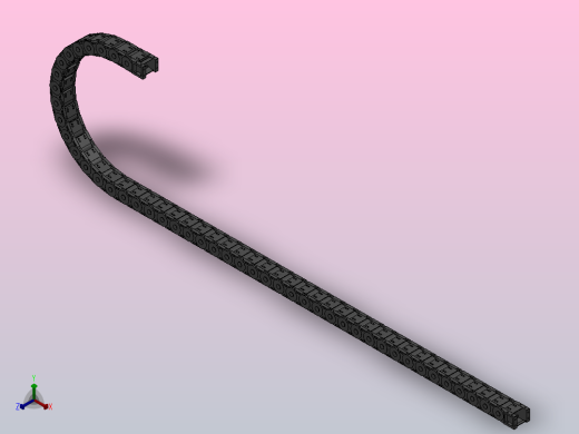 弯曲半径300内高35两侧打开型封闭式拖链_DMD35CD-35-50-300R-45