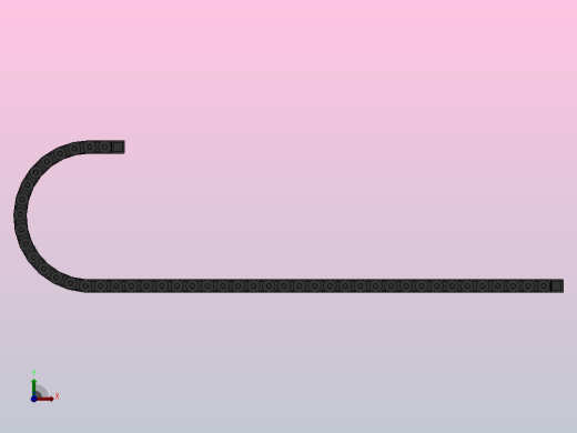 弯曲半径300内高35两侧打开型封闭式拖链_DMD35CD-35-50-300R-45前视缩略图