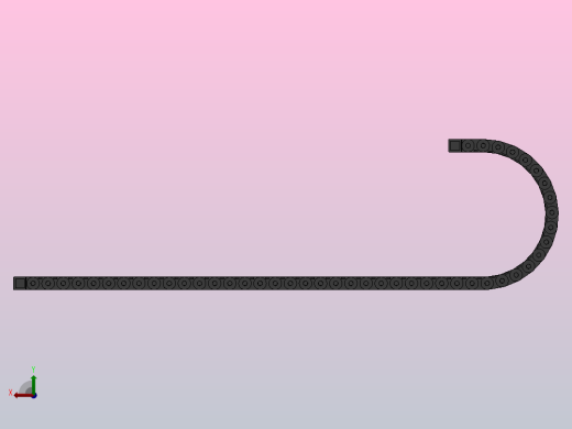 弯曲半径300内高35两侧打开型封闭式拖链_DMD35CD-35-50-300R-45后视缩略图