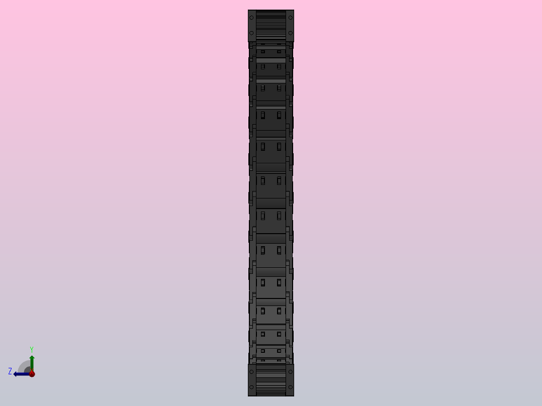 弯曲半径300内高35两侧打开型封闭式拖链_DMD35CD-35-50-300R-45右视图