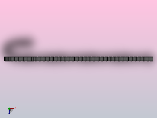 弯曲半径300内高35两侧打开型封闭式拖链_DMD35CD-35-50-300R-45俯视缩略图