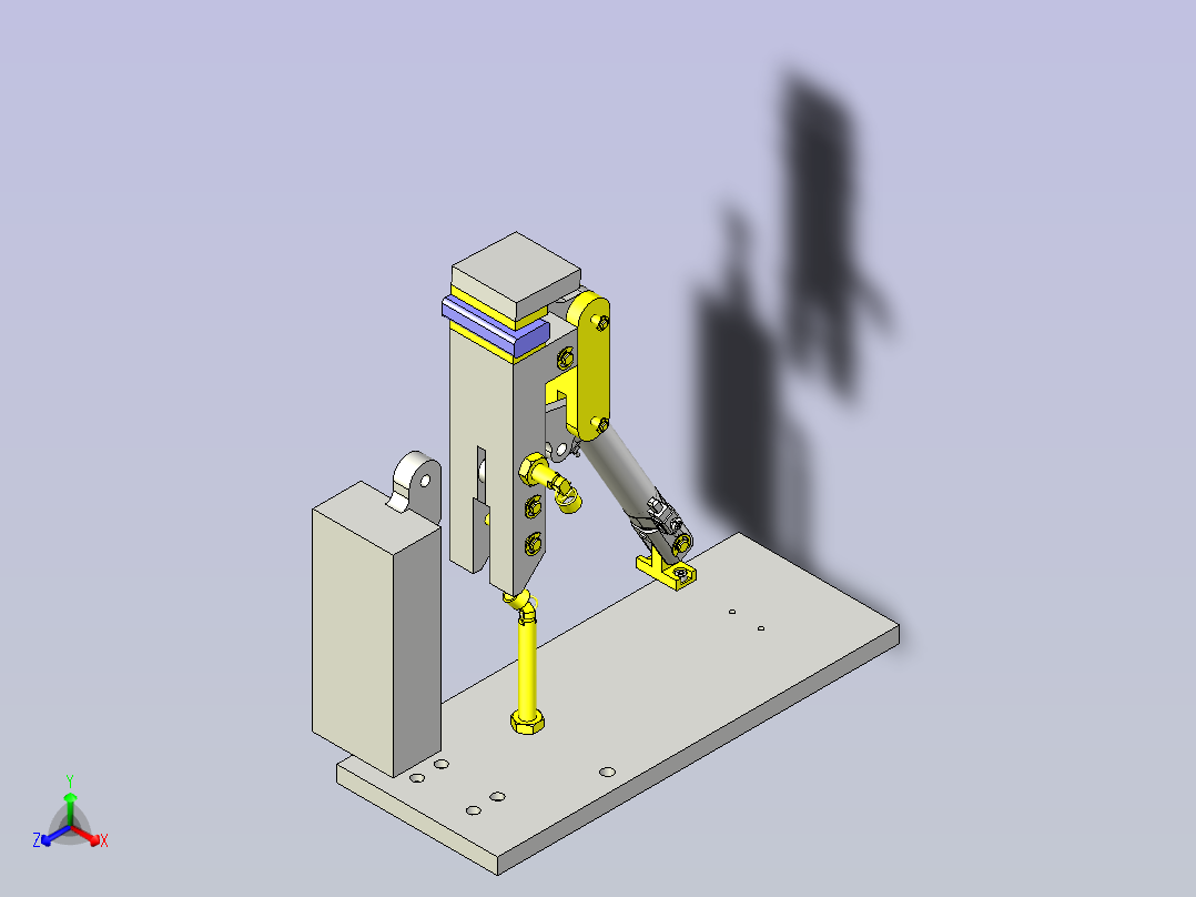 一种夹紧传送机构3D图纸主视图