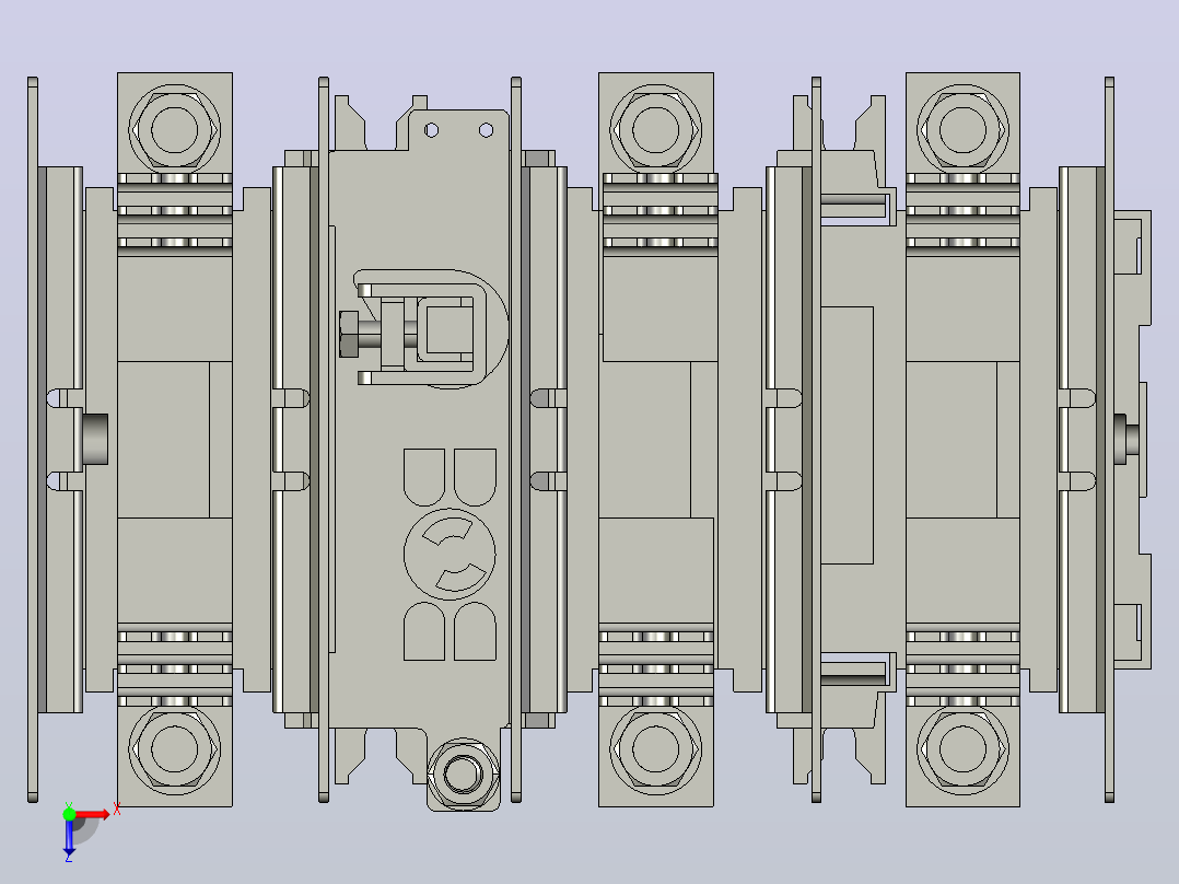 HH15-400_3QSA 3P隔离开关熔断器组三维模型202012俯视图