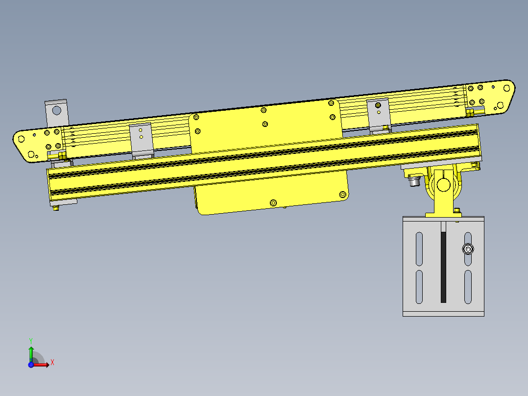 可调角度的输送机前视图